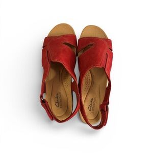 Clarks Merliah Red Sandals 10 wide